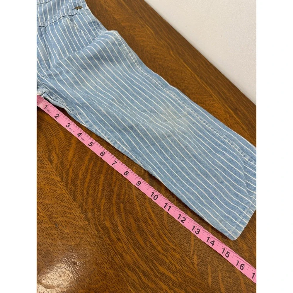 Vintage OshKosh B'gosh Overalls‎ Kids S/M Blue White Stripe Denim Made USA 90s